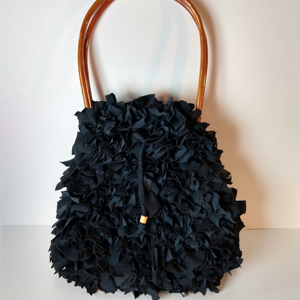 Unique vintage handbag black boho bag